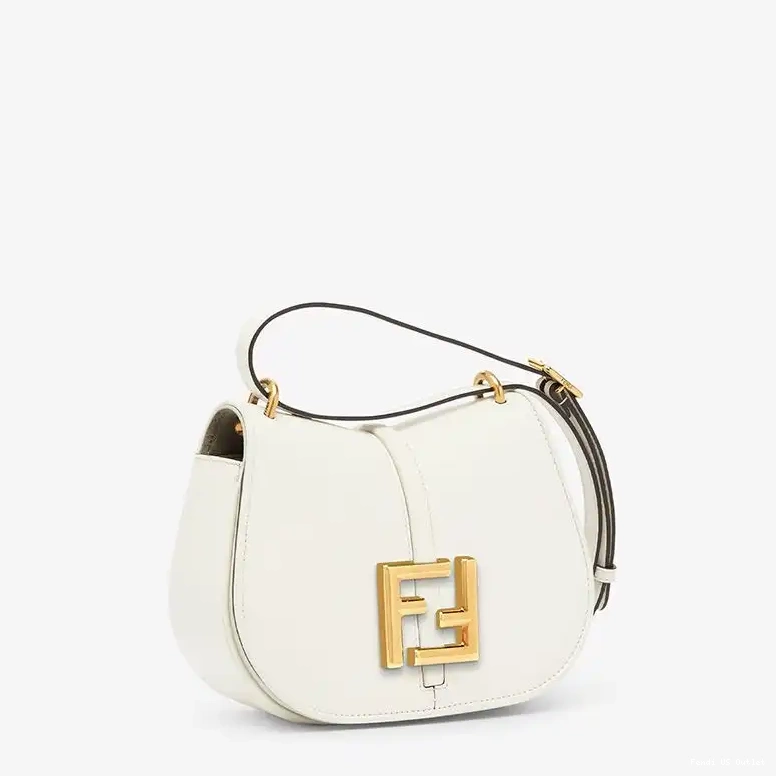 Affordable HOT Leather In Fendi White Mini Bag C'mon Calf 0601